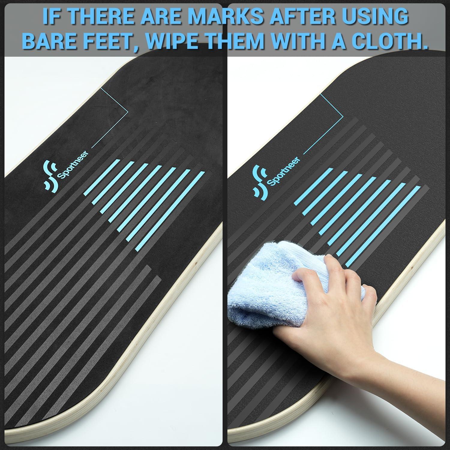 image:imageSportneer Balance Board 7 Modes Wobble Board with Adjustable Stoppers Exercise Balancing Stability Trainer for Improve Balance Surf Trainer amp Physical Therapy Roller and 28 Ball IncludedBlue