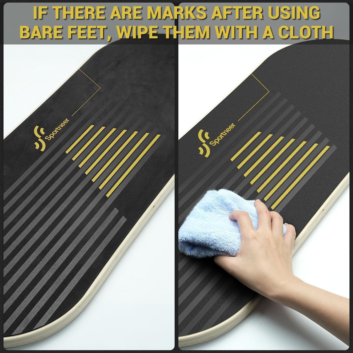 image:imageSportneer Balance Board 7 Modes Wobble Board with Adjustable Stoppers Exercise Balancing Stability Trainer for Improve Balance Surf Trainer amp Physical Therapy Roller and 28 Ball IncludedGold