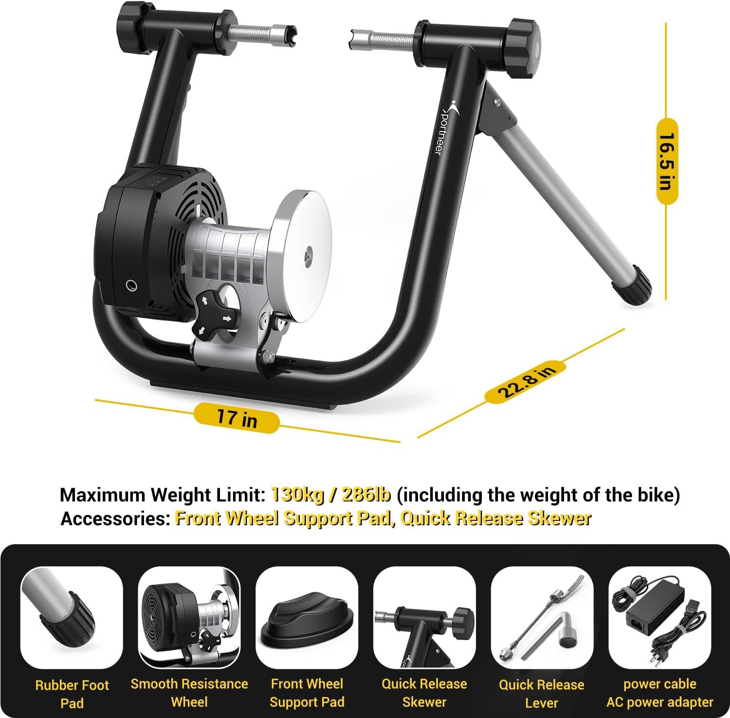 image:imageSportneer Bike Trainer Smart Bike Trainer Stand for 2629 amp 700C Wheels Stationary Bike Stand with Bluetooth 40 amp ANT Connection Compatible with Zwift Onelap Powerfun Rouvy AR App