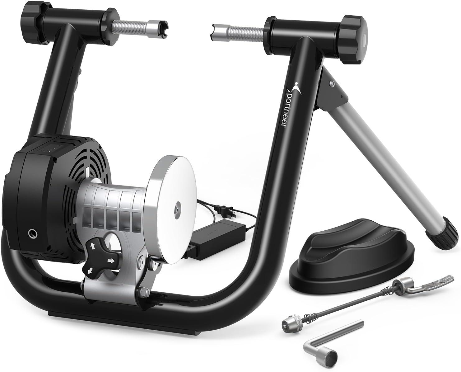 image:imageSportneer Bike Trainer Smart Bike Trainer Stand for 2629 amp 700C Wheels Stationary Bike Stand with Bluetooth 40 amp ANT Connection Compatible with Zwift Onelap Powerfun Rouvy AR App