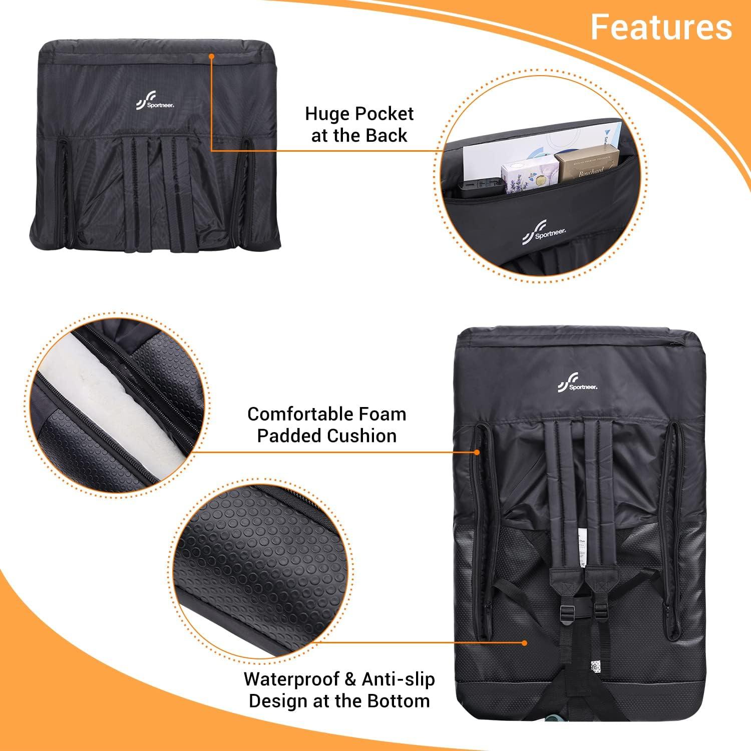 image:imageSportneer Heated Stadium Seats for Bleachers with Back Support Bleacher Chairs with Back and Cushion 3 Levels of Heat Bleacher Seat Foldable Stadium Chair for Outdoor Sport Events NO Power Bank