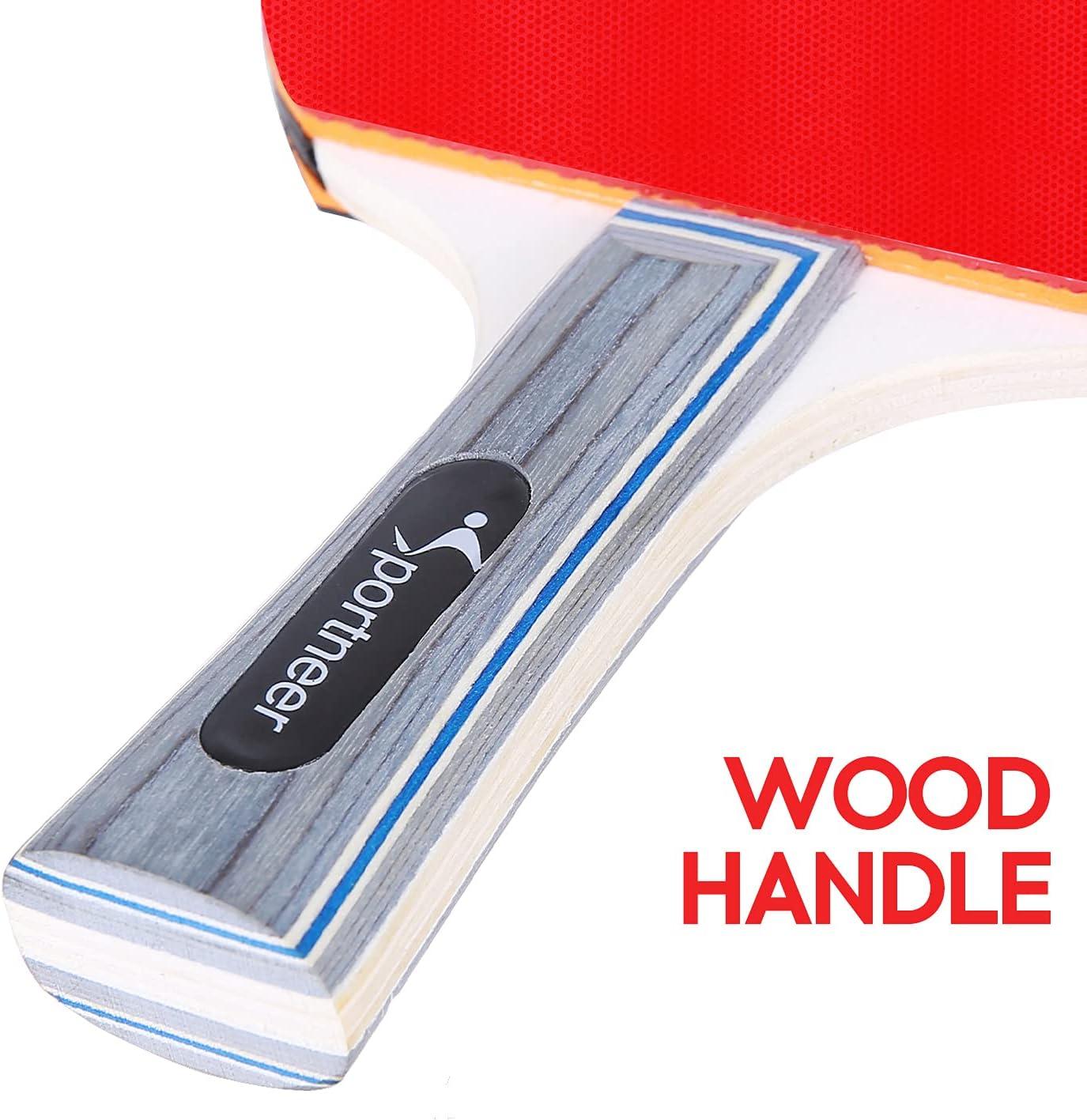 image:imageSportneer Ping Pong Paddles Set Table Tennis Paddle 2 Table Tennis Paddles and 4 Balls Portable Ping Pong Racket Set for Adult IndoorOutdoor Play with Storage BagBest Gift for Boys and Girls