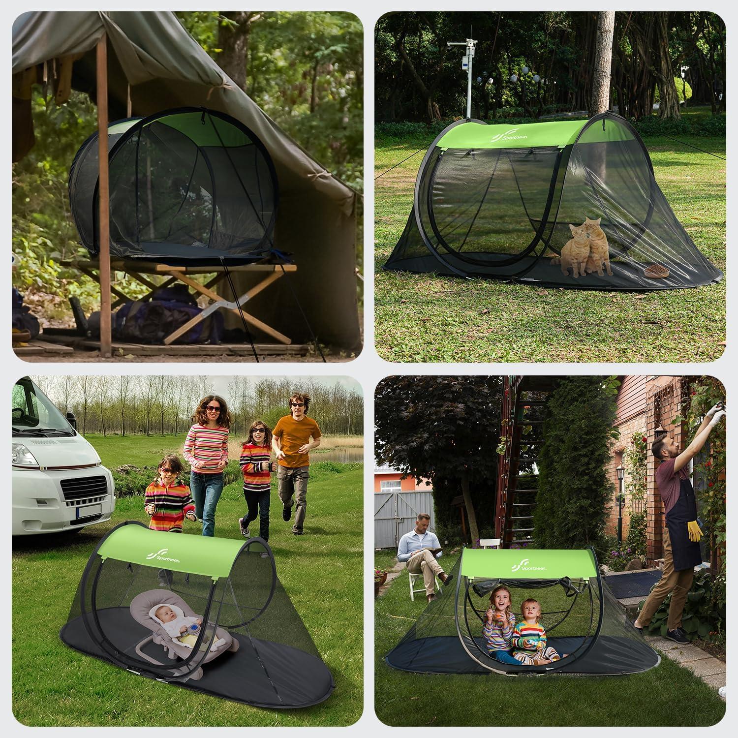 image:imageSportneer PopUp Mosquito Net Tent Portable Foldable Mosquito Tent with Bug Screen Net Adults Kids for Camping Cot 1 Person Camping Tent for Bed