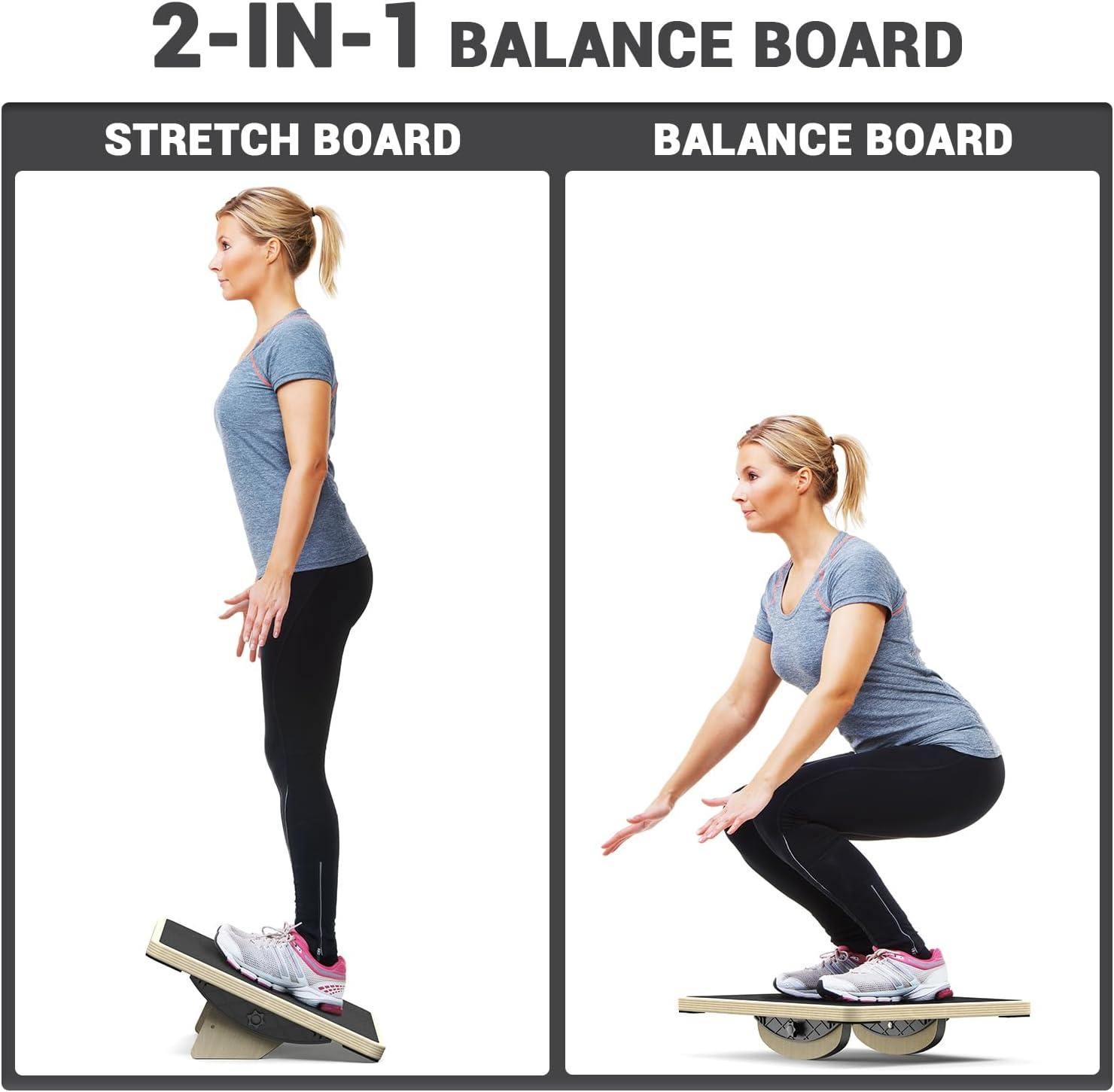 image:imageSportneer Pull Up Bar Strength Training Chin up Bar without Screws Bundle with Balance Board for Adults Wobble Board Adjustable 2in1 Slant Board