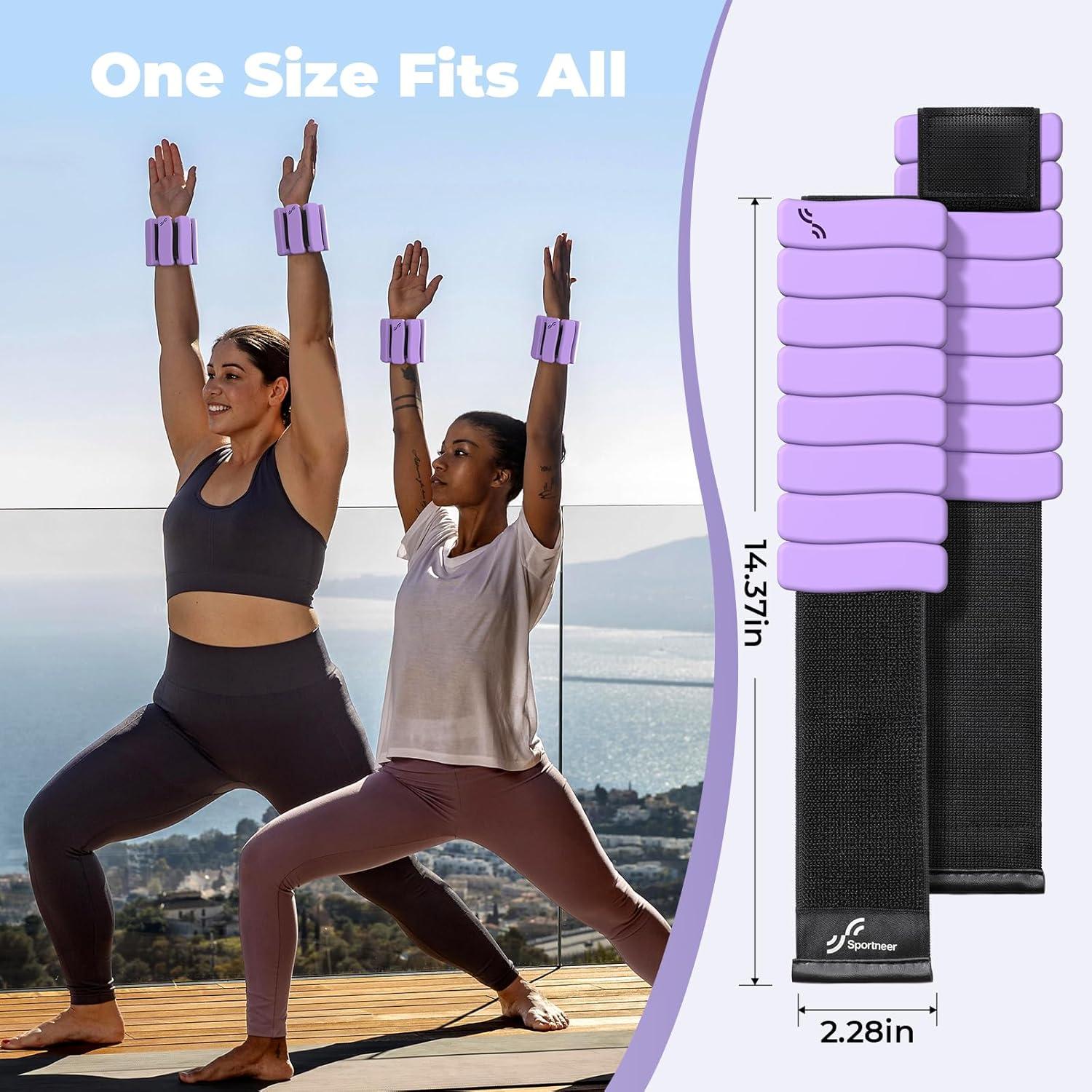 image:imageSportneer SShaped Wrist Weights Set of 2 1LB2LB Each for Women Men Comfortable Arm Leg Weight for Pilates Running Walking Workout Yoga Water Aerobics Pool ExercisesAura Lavender