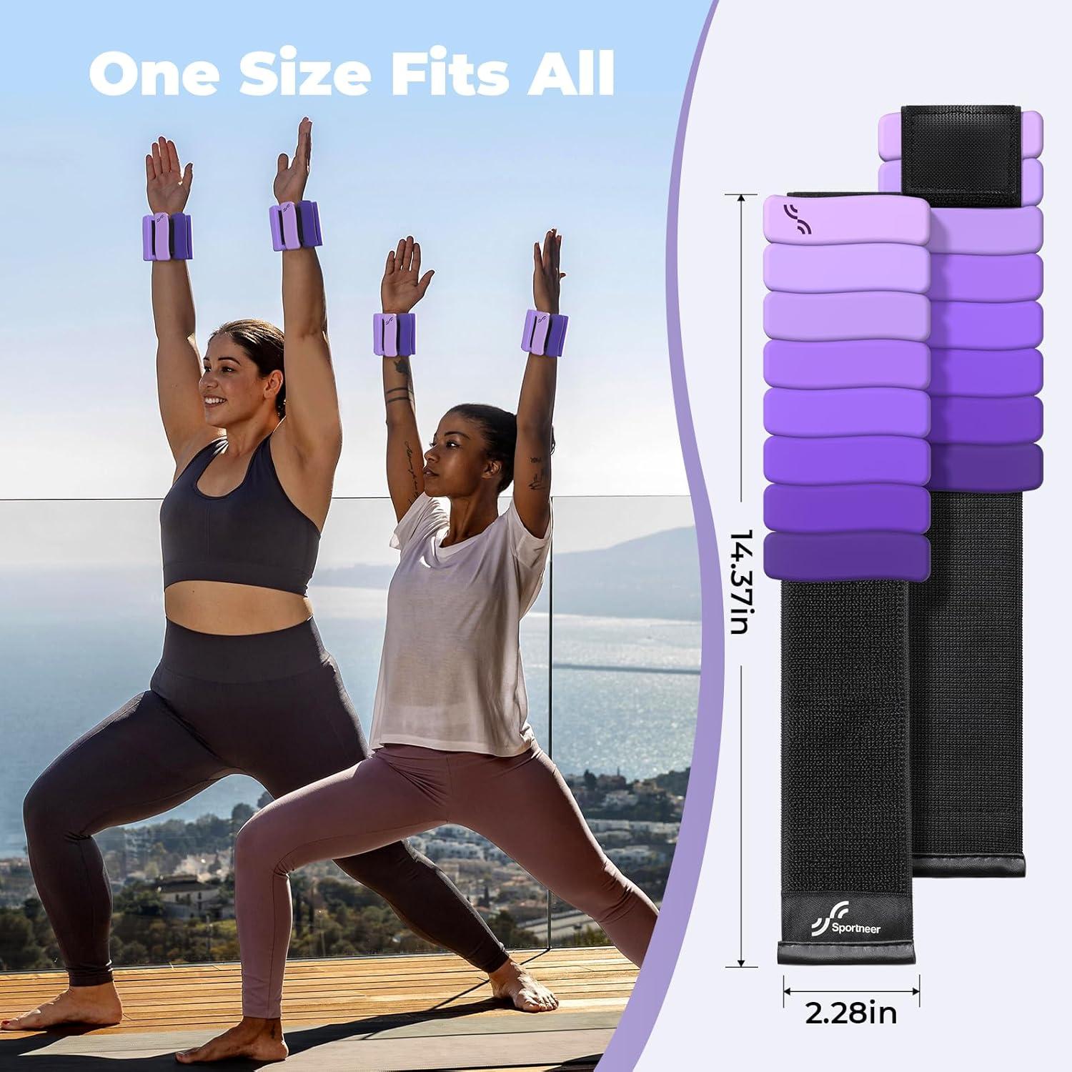 image:imageSportneer SShaped Wrist Weights Set of 2 1LB2LB Each for Women Men Comfortable Arm Leg Weight for Pilates Running Walking Workout Yoga Water Aerobics Pool ExercisesHalo Violet