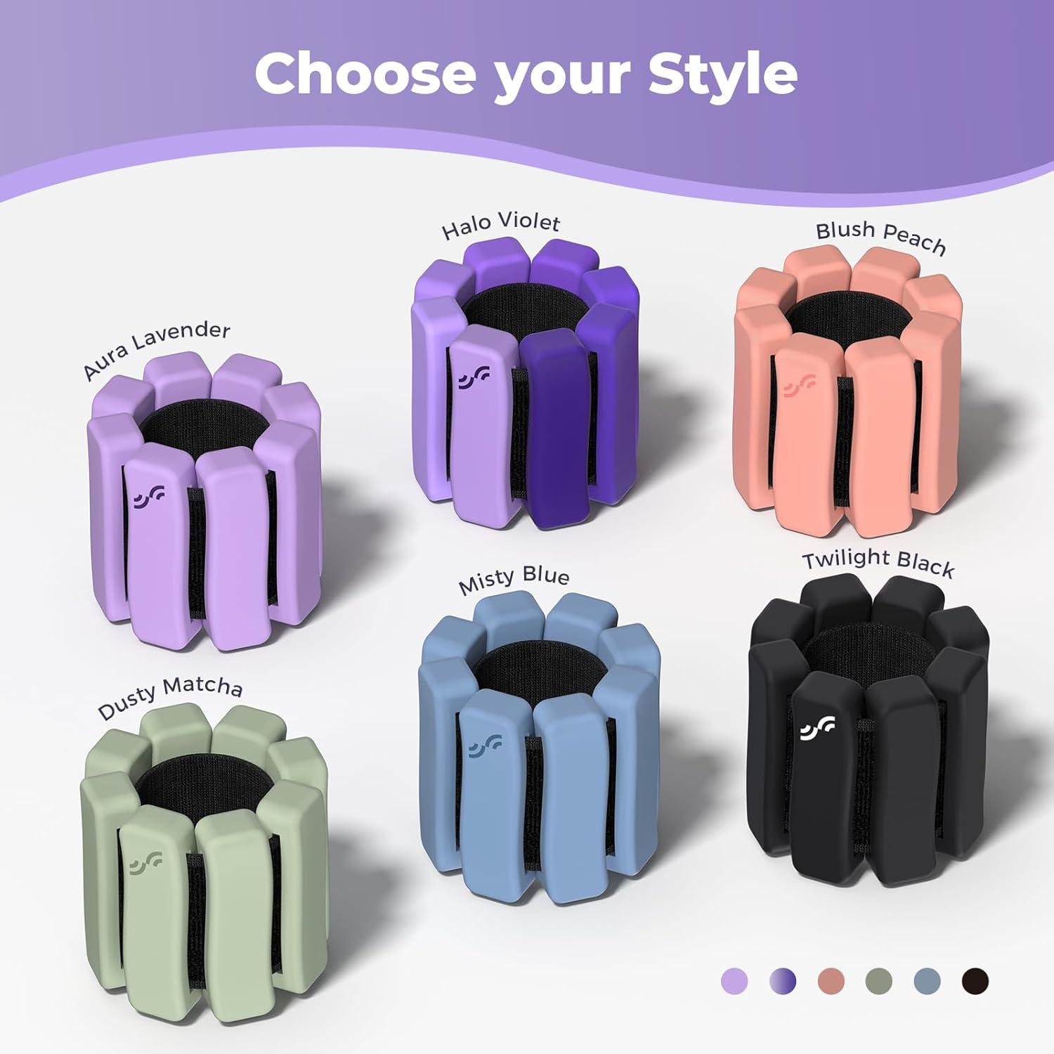 image:imageSportneer SShaped Wrist Weights Set of 2 1LB2LB Each for Women Men Comfortable Arm Leg Weight for Pilates Running Walking Workout Yoga Water Aerobics Pool ExercisesHalo Violet