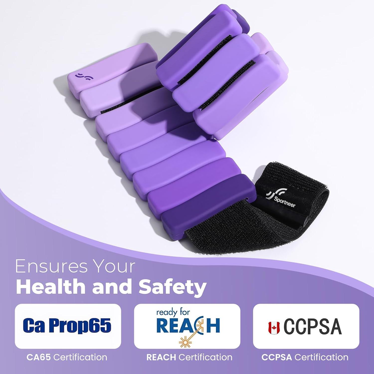 image:imageSportneer SShaped Wrist Weights Set of 2 1LB2LB Each for Women Men Comfortable Arm Leg Weight for Pilates Running Walking Workout Yoga Water Aerobics Pool ExercisesHalo Violet