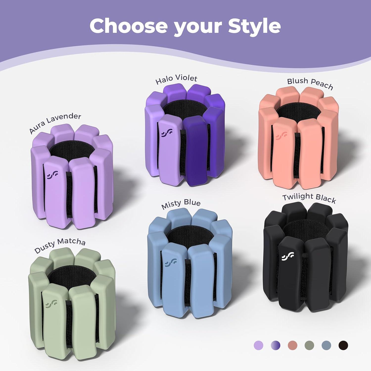 image:imageSportneer SShaped Wrist Weights Set of 2 1LB2LB Each for Women Men Comfortable Arm Leg Weight for Pilates Running Walking Workout Yoga Water Aerobics Pool ExercisesPurple