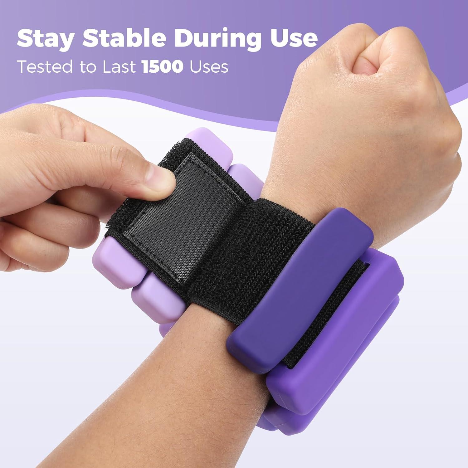 image:imageSportneer SShaped Wrist Weights Set of 2 1LB2LB Each for Women Men Comfortable Arm Leg Weight for Pilates Running Walking Workout Yoga Water Aerobics Pool ExercisesHalo Violet