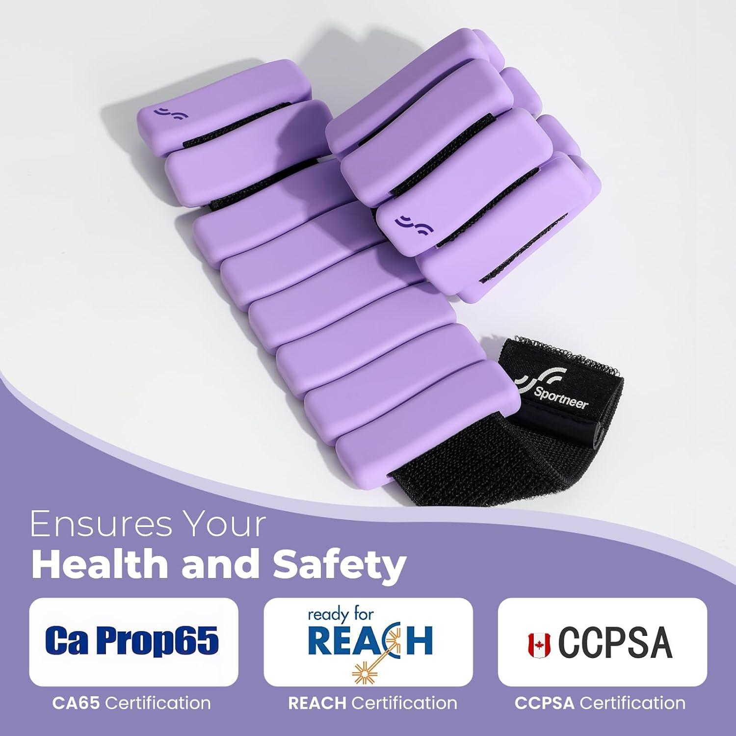 image:imageSportneer SShaped Wrist Weights Set of 2 1LB2LB Each for Women Men Comfortable Arm Leg Weight for Pilates Running Walking Workout Yoga Water Aerobics Pool ExercisesAura Lavender