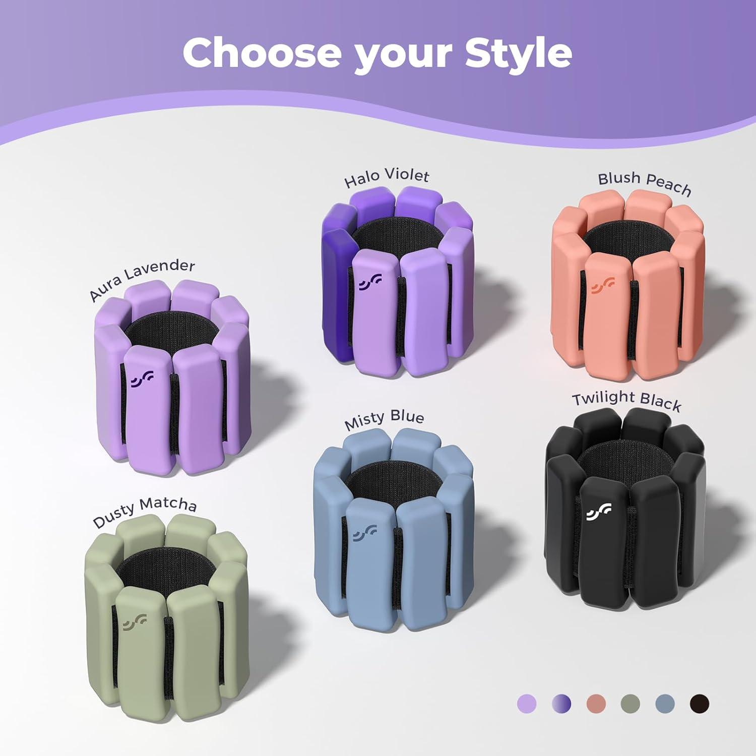 image:imageSportneer SShaped Wrist Weights Set of 2 1LB2LB Each for Women Men Comfortable Arm Leg Weight for Pilates Running Walking Workout Yoga Water Aerobics Pool ExercisesHalo Violet