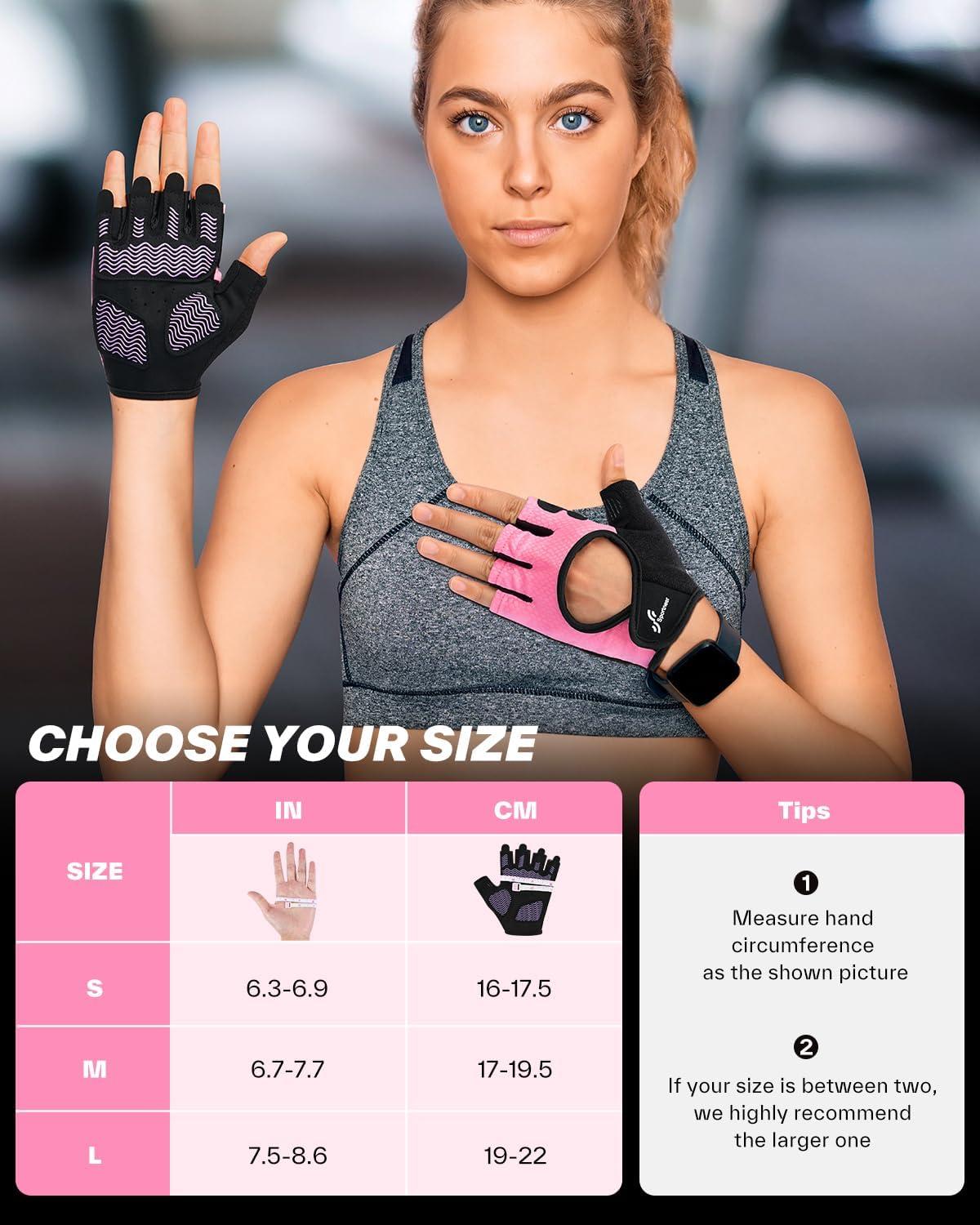 image:imageSportneer Workout Gloves for Men amp Women Full Palm Protection Breathable Exercise Gloves wCurved Open Back Lightweight Fitness Gloves for Pull Up Dumbbells Cycling RowingBlackPink