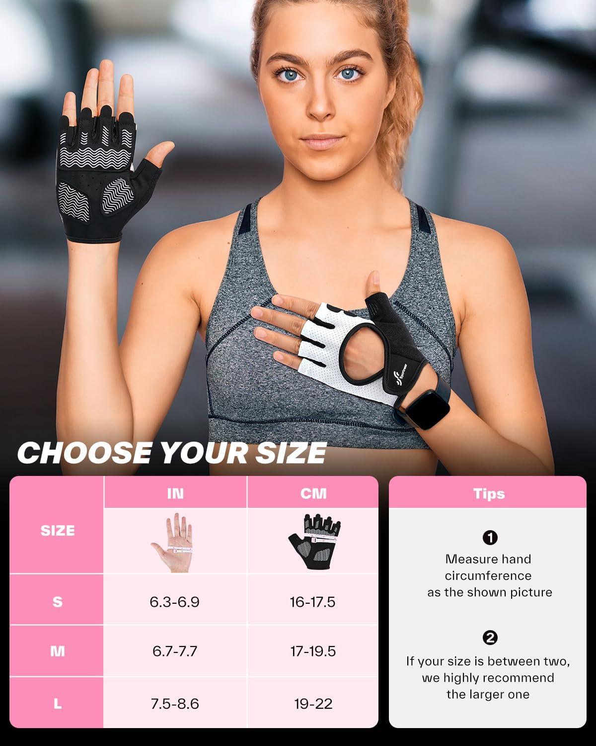 image:imageSportneer Workout Gloves for Men amp Women Full Palm Protection Breathable Exercise Gloves wCurved Open Back Lightweight Fitness Gloves for Pull Up Dumbbells Cycling RowingBlackWhite