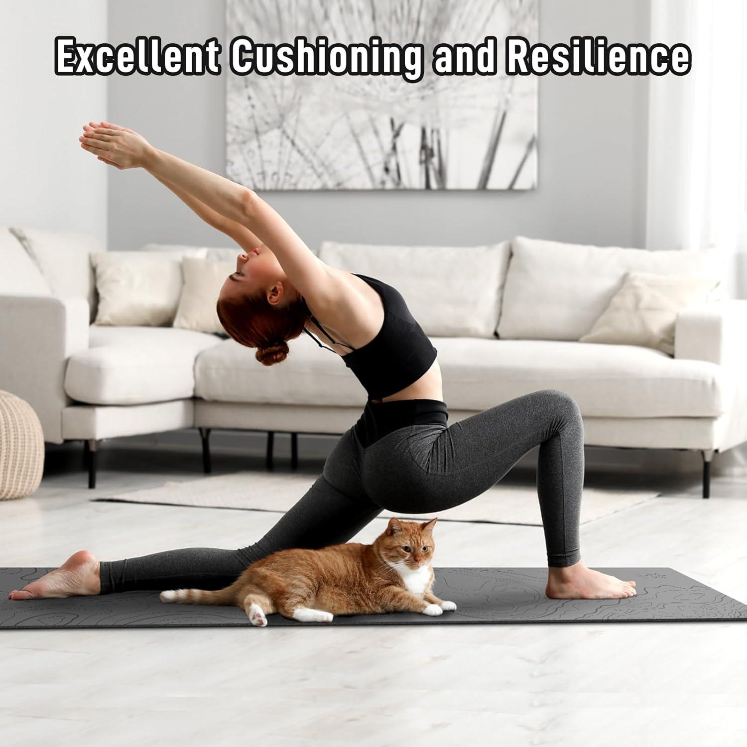 image:imageSportneer Yoga Mat Pro Non Slip AntiTear Workout Mat for Women and Men 4mm Thick Large EcoFriendly Exercise Mat for Yoga Pilates amp Floor Exercise Grey 72x24