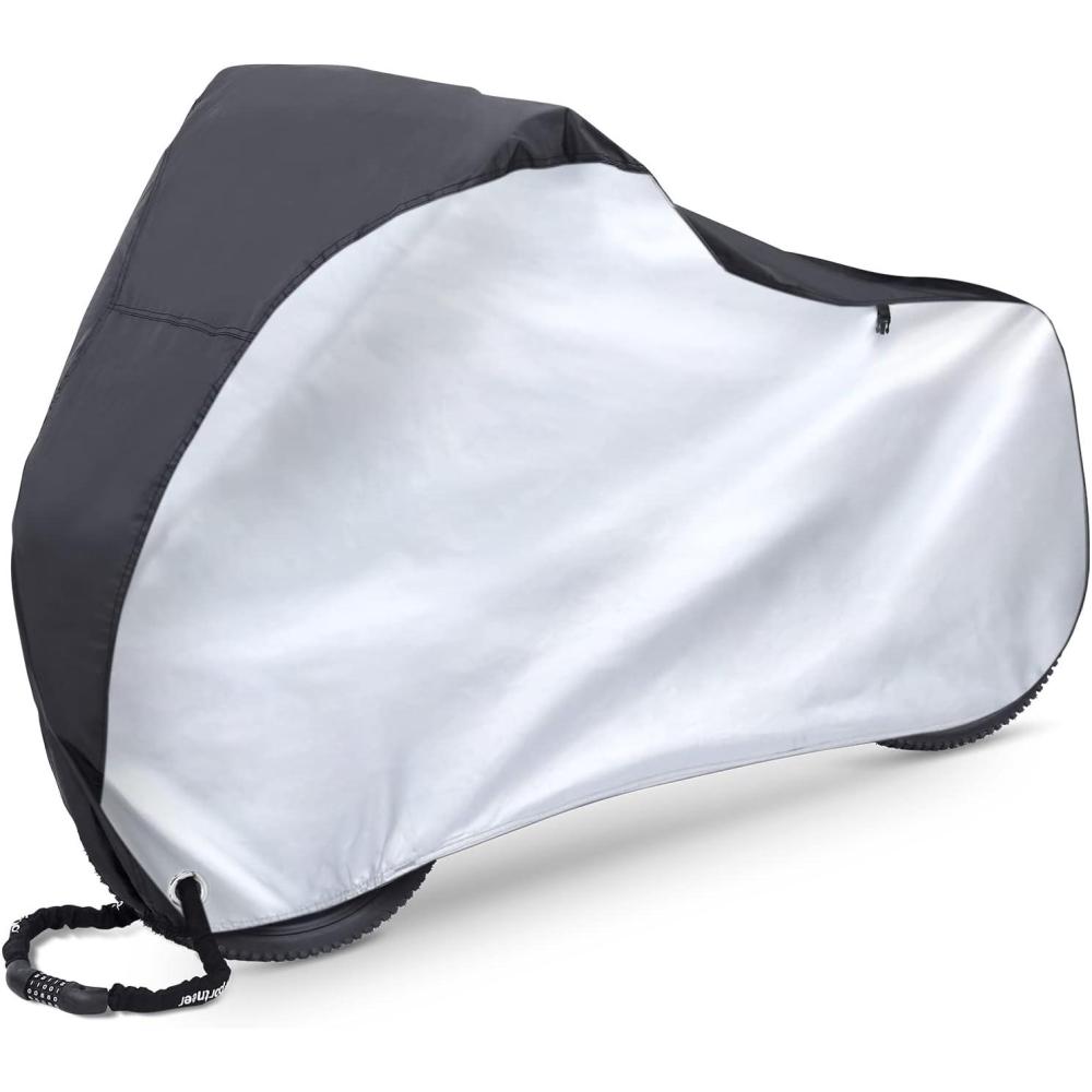 image:imageOhuhu Bike Cover Waterproof Outdoor Storage Bicycle Covers with Lock Hole for Mountain and Road Bikes Rain Sun Wind UV Proof