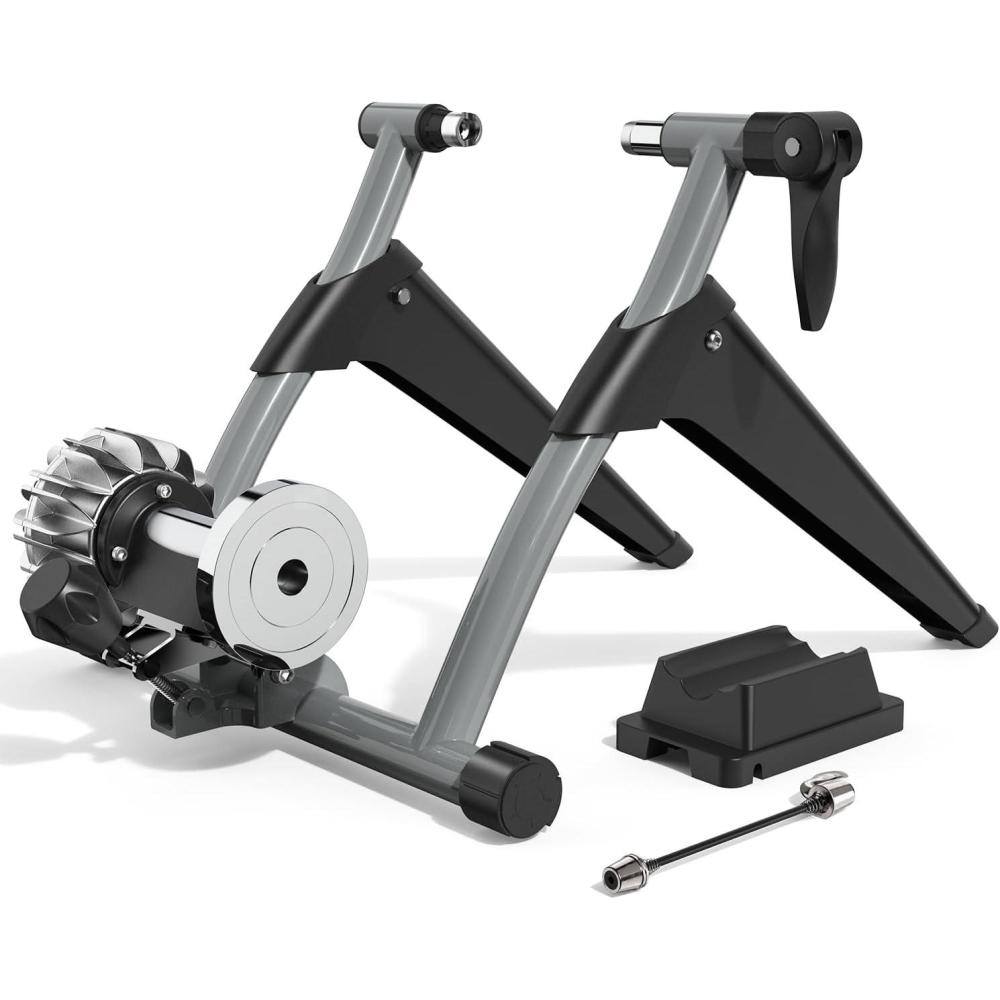 image:imageSportneer Bike Trainer  Portable Fluid Stationary Bike Stand for Indoor Riding Bike Trainer Stand with 2628 amp 700C Wheels Quick Release Lever amp Adjustable Rubber Feet Foldable Storage