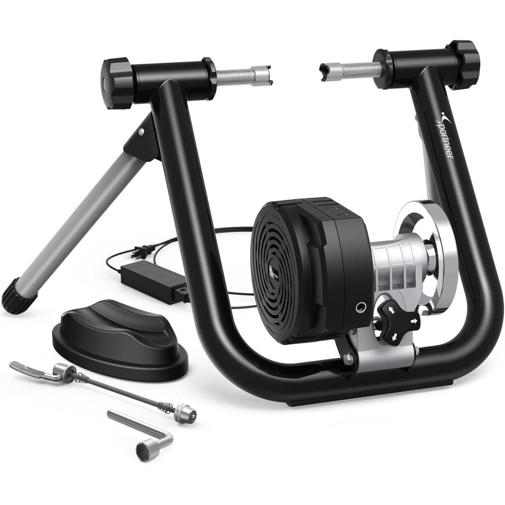 image:imageSportneer Bike Trainer Smart Bike Trainer Stand for 2629 amp 700C Wheels  Stationary Bike Stand with Bluetooth 40 amp ANT Connection Compatible with Zwift Onelap Powerfun Rouvy AR App