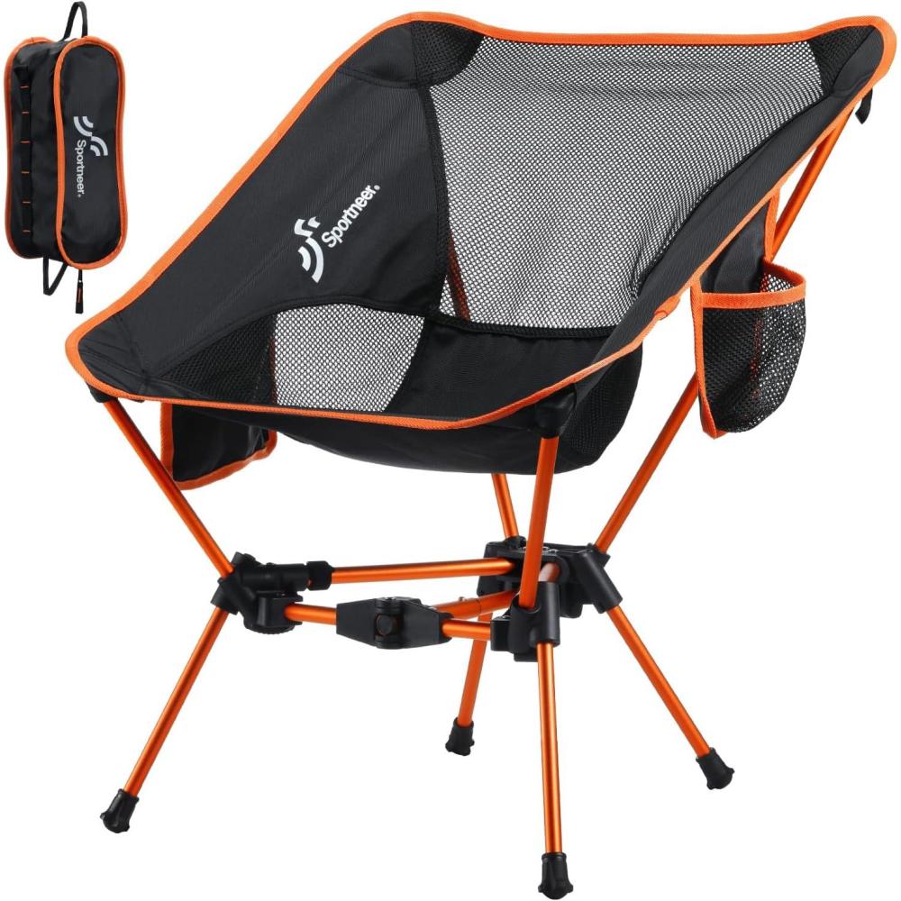 image:imageSportneer Camp Chairs for Adults Backpack Beach Chair Lightweight Folding Compact Camping Chairs Portable Backpacking Chair for Camping Hiking Lawn Picnic Outdoor Travel