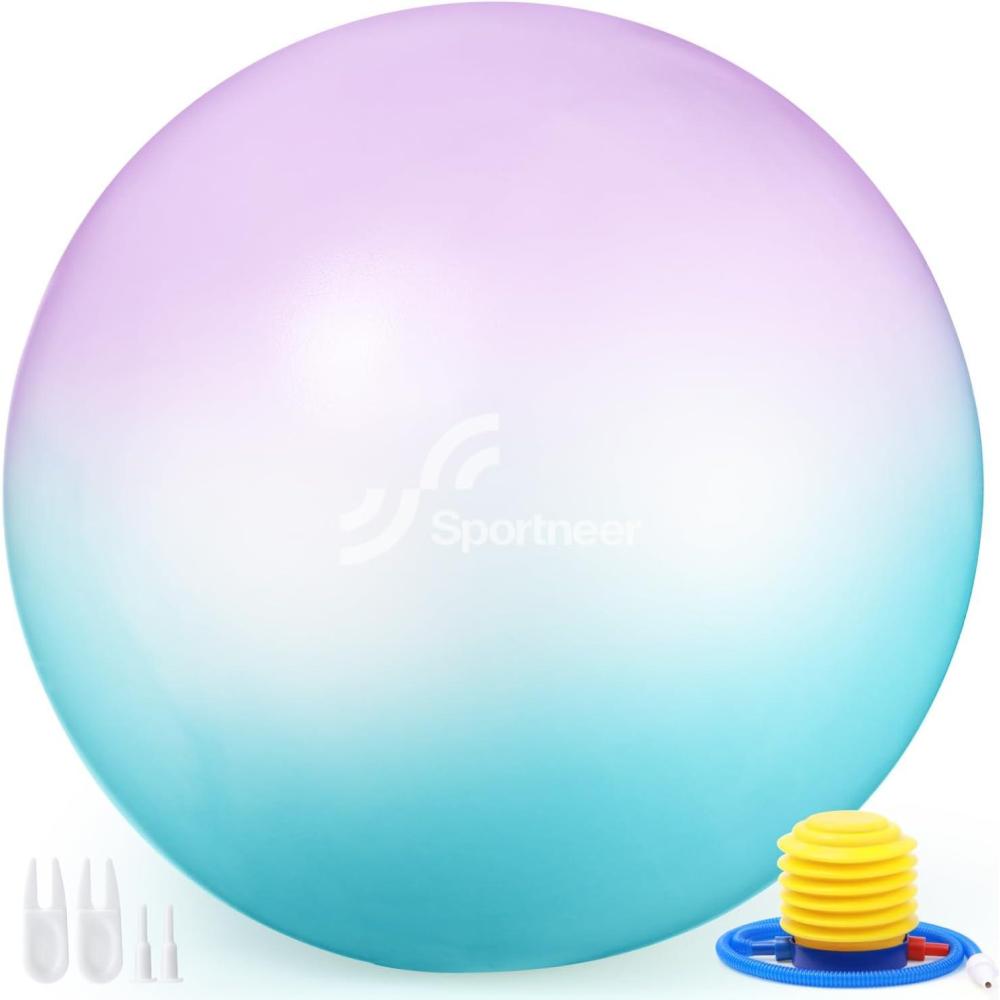 image:imageSportneer Extra Thick Exercise Ball 256Yoga Ball with Quick Pump AntiBurst and Slip Resistant Fitness Ball Chair for Pregnancy and Physical Therapy