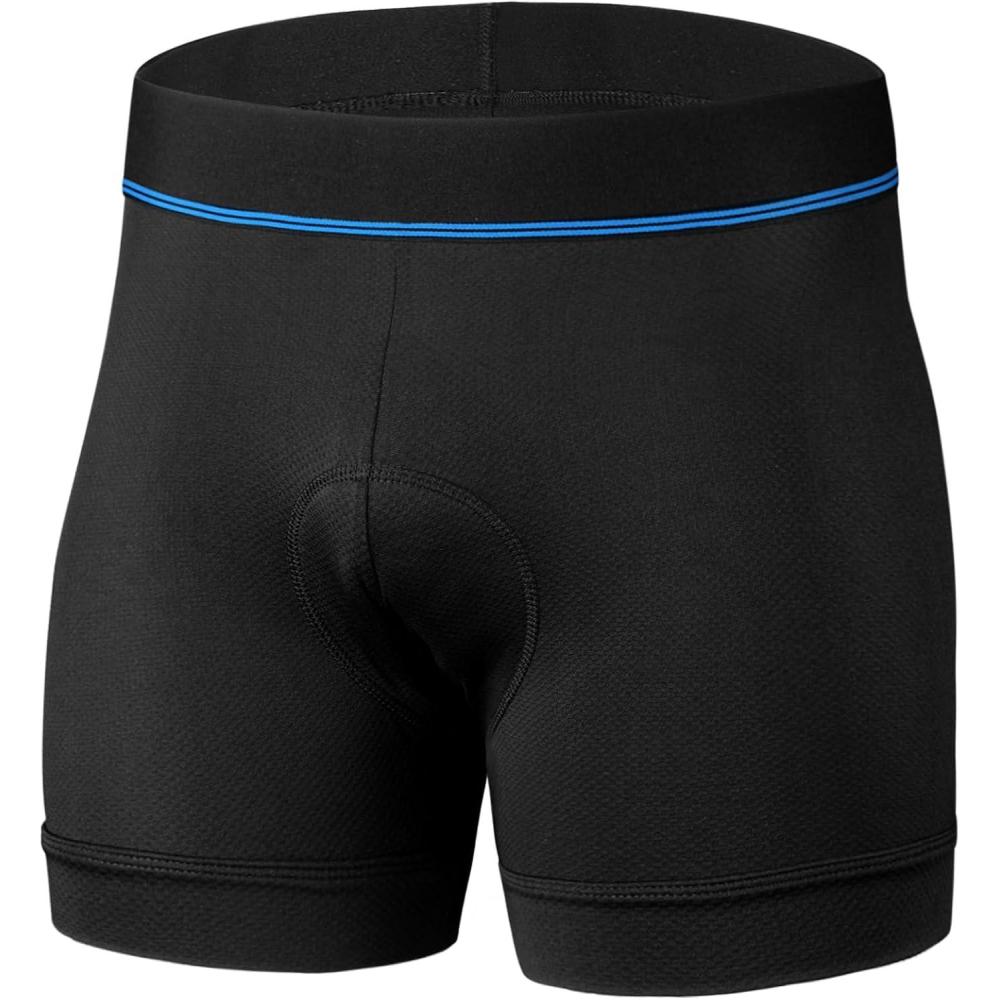 image:imageSportneer Padded Bike Shorts for Men 3D Padding Mens Cycling Biking Underwear AntiSlip Design Breathable amp AdsorbentBlack Wtih Blue Lines