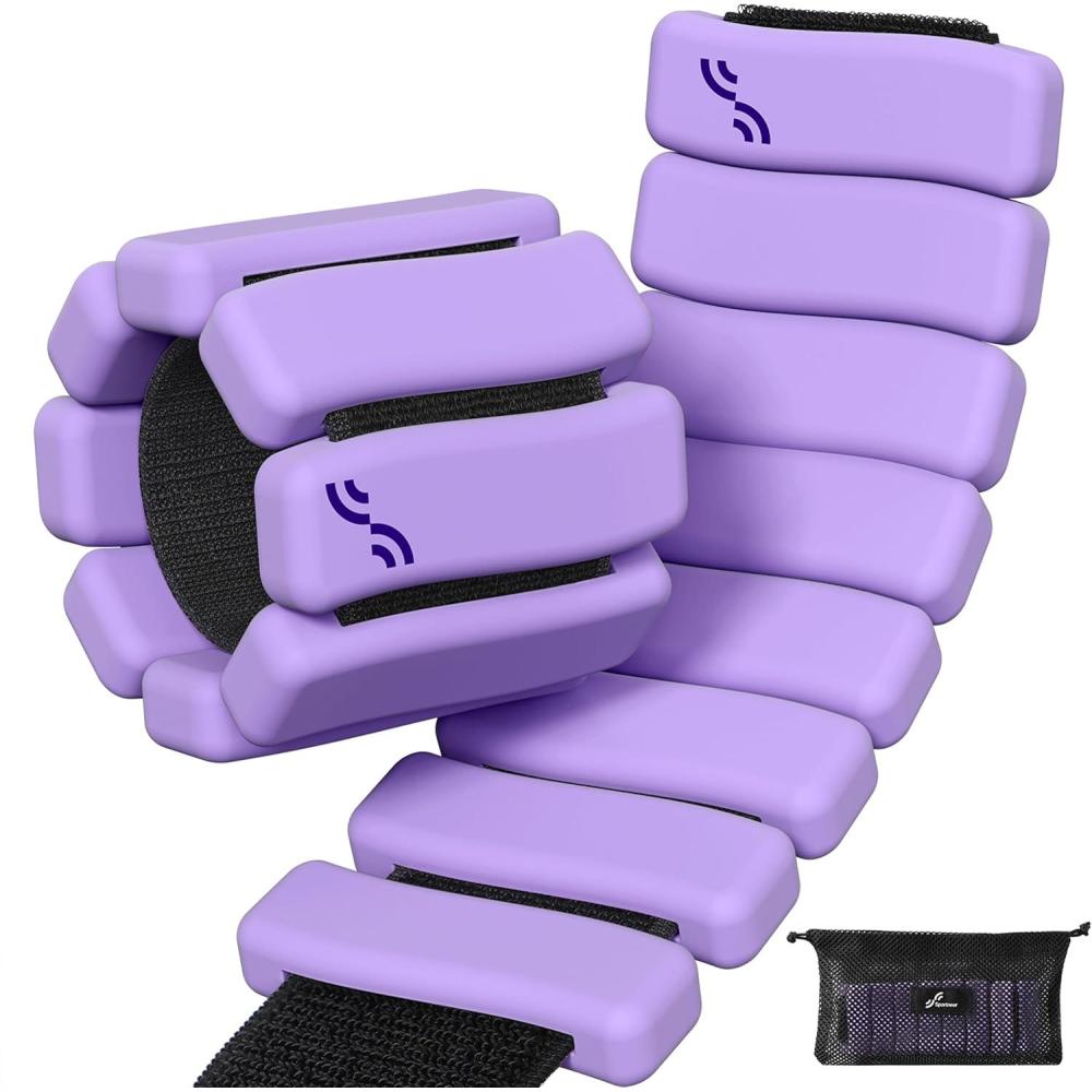 image:imageSportneer SShaped Wrist Weights Set of 2 1LB2LB Each for Women Men Comfortable Arm Leg Weight for Pilates Running Walking Workout Yoga Water Aerobics Pool ExercisesAura Lavender