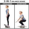 Sportneer 2-in-1 Balance Board – Adjustable Wobble & Slant Board for Core Strength, Stretching, Rehab, Standing Desk, Home Gym Workout(Black)