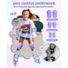 Sportneer 4 Size Adjustable Inline Skates for Girls, Kids Inline Skates Size 12C-9 with Light Up Wheels Roller Blade with Protective Gear Set for Kids Girls Women Beginners Indoor & Outdoor Use(Purple)