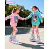 Sportneer 4 Size Adjustable Inline Skates for Girls, Kids Inline Skates Size 12C-9 with Light Up Wheels Roller Blade with Protective Gear Set for Kids Girls Women Beginners Indoor & Outdoor Use(Pink)