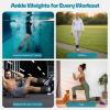 Sportneer Ankle Weights for Men Women Kids Strength Training,10 lbs/Pair Leg Weights Set Comfortable and Soft Perfect for Dancing Running Walking Fitness Workout(Black)
