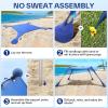 Sportneer Beach Tent, 10x10FT Beach Canopy Sun Shelter UPF50+ with Sandbags, Sand Shovels, Ground Pegs & Stability Poles, Outdoor Beach Shade Canopy for Beach Camping Fishing