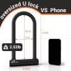 Sportneer Bike Lock: Heavy Duty Bike U Lock with 6ft Security Steel Cable – 18mm Shackle Bicycle U-Locks with Keys and Sturdy Mounting Bracket for Road Mountain Bike Bicycle, Size 11.5”x6.25”(Black)