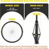 Sportneer Bike Trainer – Magnetic Stationary Bike Stand for 26-28″ & 700C Wheels – Adjustable 6 Level Resistance Bike Trainer Stand for Indoor Riding with Quick Release Lever & Front Wheel Riser Block(Yellow)