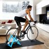 Sportneer Bike Trainer – Magnetic Stationary Bike Stand for 26-28″ & 700C Wheels – Adjustable 6 Level Resistance Bike Trainer Stand for Indoor Riding with Quick Release Lever & Front Wheel Riser Block(Blue)