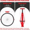Sportneer Bike Trainer – Magnetic Stationary Bike Stand for 26-28″ & 700C Wheels – Adjustable 6 Level Resistance Bike Trainer Stand for Indoor Riding with Quick Release Lever & Front Wheel Riser Block(Red)