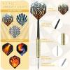 Sportneer Darts Metal Tip Dart Set: Steel Tip Darts Set Professional Darts Brass Barrels Metal Tip Darts Extra Flights Premium Darts 18 Pcs for Dartboard with 6 Free PVC Dart Rods and Carrying Bag