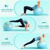 Sportneer Extra Thick Exercise Ball – 25.6”Yoga Ball with Quick Pump – Anti-Burst and Slip Resistant Fitness Ball Chair for Pregnancy and Physical Therapy(Blue Green)