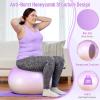 Sportneer Extra Thick Exercise Ball – 25.6”Yoga Ball with Quick Pump – Anti-Burst and Slip Resistant Fitness Ball Chair for Pregnancy and Physical Therapy(Pink Purple)