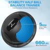 Sportneer Half Balance Ball – Inflatable Exercise Ball Trainer With Resistance Bands & Pump – Non-slip Yoga Ball for Stability, Core Training, Physical Therapy – Home Gym Equipment(Black)