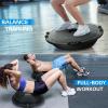 Sportneer Half Balance Ball – Inflatable Exercise Ball Trainer With Resistance Bands & Pump – Non-slip Yoga Ball for Stability, Core Training, Physical Therapy – Home Gym Equipment(Black)