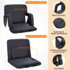 Sportneer Heated Stadium Seats for Bleachers with Back Support, Bleacher Chairs with Back and Cushion, 3 Levels of Heat Bleacher Seat Foldable Stadium Chair for Outdoor Sport Events, NO Power Bank