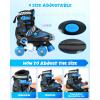 Sportneer Kids Roller Skates: 4 Size Adjustable Quad Skates with Light Up Wheels for 5-8, 8-12 Girls Boys Kids Toddlers Beginners, Birthday Gift with Protective Gear Set for Outdoor Indoor(Navy Blue)