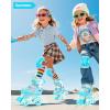 Sportneer Kids Roller Skates: 4 Size Adjustable Quad Skates with Light Up Wheels for 5-8, 8-12 Girls Boys Kids Toddlers Beginners, Birthday Gift with Protective Gear Set for Outdoor Indoor(Blue)