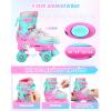 Sportneer Kids Roller Skates: 4 Size Adjustable Quad Skates with Light Up Wheels for 5-8, 8-12 Girls Boys Kids Toddlers Beginners, Birthday Gift with Protective Gear Set for Outdoor Indoor(Pink)