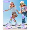 Sportneer Kids Roller Skates: 4 Size Adjustable Quad Skates with Light Up Wheels for 5-8, 8-12 Girls Boys Kids Toddlers Beginners, Birthday Gift with Protective Gear Set for Outdoor Indoor(Purple)