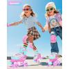 Sportneer Kids Roller Skates: 4 Size Adjustable Quad Skates with Light Up Wheels for 5-8, 8-12 Girls Boys Kids Toddlers Beginners, Birthday Gift with Protective Gear Set for Outdoor Indoor(Pink)