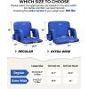 Sportneer Stadium Seats with Back Support: 2.5” Thick Comfy Cushion 6 Adjustable Angle Bleacher Seat with Armrest – 2 Large Pockets, 2 Cup Holders Stadium Chair for Sport Events Concerts Parks(Blue)