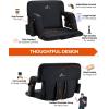 Sportneer Stadium Seats with Back Support: 2.5” Thick Comfy Cushion 6 Adjustable Angle Bleacher Seat with Armrest – 2 Large Pockets, 2 Cup Holders Stadium Chair for Sport Events Concerts Parks(Black)