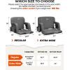 Sportneer Stadium Seats with Back Support: 2.5” Thick Comfy Cushion 6 Adjustable Angle Bleacher Seat with Armrest – 2 Large Pockets, 2 Cup Holders Stadium Chair for Sport Events Concerts Parks(Grey)