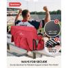 Sportneer Stadium Seats with Back Support: 2.5” Thick Comfy Cushion 6 Adjustable Angle Bleacher Seat with Armrest – 2 Large Pockets, 2 Cup Holders Stadium Chair for Sport Events Concerts Parks(Red)